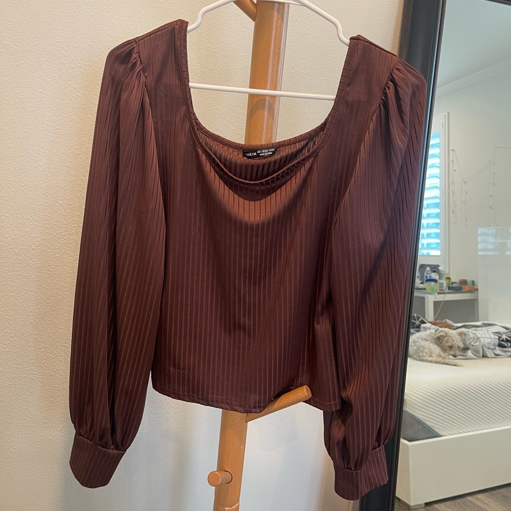 Brown long sleeve top